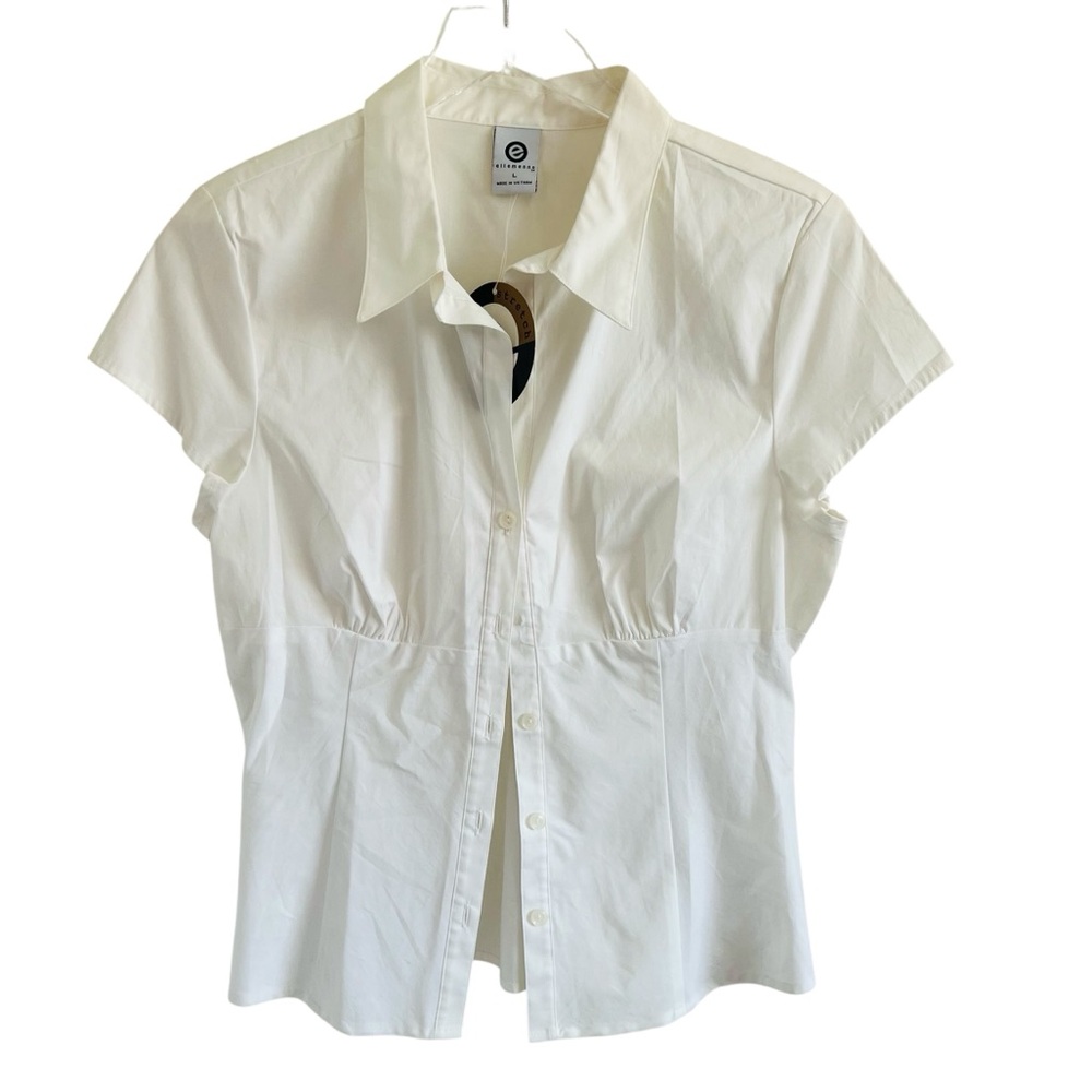 ellemenno White Button Down Short Sleeve Shirt